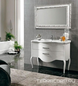 База под раковину, 106,5смх57хh82см, БЕЗ раковины, ручек, (цв. bianco decape),  ZZ Eban Sonia FBSSN105-B