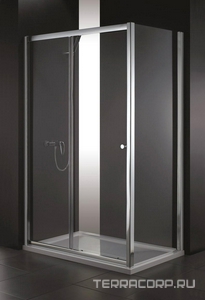 Душевой уголок 1200х900хh2000мм, прямоугольн., правый/левый, сдвиж.дверь с неподв. сегм., вход 575мм,(стекло текстур.Punto 6мм, фурн.цв.хром),Anime ZZ Cezares Anima ANIMA-W-AH-1-120/90-P-Cr