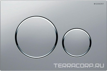 Клавиша двойного смыва, (панель и клавиши цв.лакированный матовый хром, кольца глянцевый хром), Sigma20 ZZ