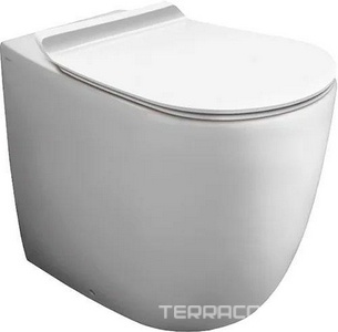 Унитаз 56х36,5хH50см,ВЫСОКИЙ,приставной,монтаж с встр.в стену бачком или бачком арт.СЕ09/D 20,безобод,(без сиден),БЕЗ крепеж к полу арт.F 88,ZZ Simas Vignoni VI 21