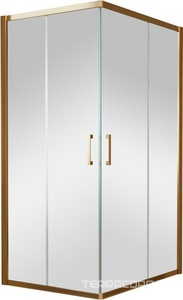 Душевое ограждение  110x110x190 см, двери раздвижные, БЕЗ поддона, профиль бронза, стекло прозрачное ZZ Vegas Glass ZA ZA TUR NOVO h1900 110 05 01