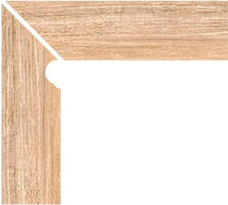 Ступени Gres de Aragon Ordesa Zanquin Redondeado  Beige izda (Left) Liso 8x39.3/9,5x39.3 Бежевый 