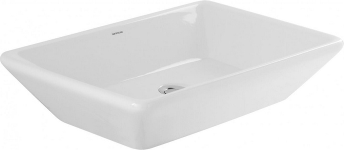 Раковина накладная на столешницу, прямоугольная 60,5х40хh13см, без отв.д/смесителя,  ZZ Sanindusa Signa 108940004