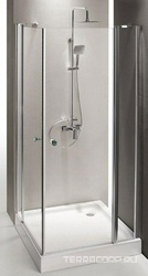 Душевой уголок 1000х1000хh1950мм,  квадратный, 2 расп.двери,  с 2-мя неподв.сегм., (стекло прозрачное 6мм, фурнит. цв.хром), Triumph XX