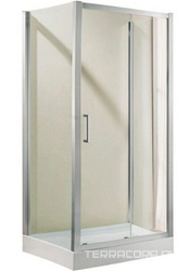 Душевое ограждение  1100х1000хh1950мм, П-образный, дверь с 1-м неподв. сегм. (лев/прав), (стекло прозр. 6мм, фурнит. цв.хром), Porta XX