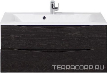 База под раковину подвесная с двумя выкатными ящиками, 1000х445х500мм, (цв.Rovere Cioccolato Amaro), Marino ZZ