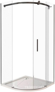 Душевое ограждение Good Door (BAS)  R-90-C-B, 90х90х195 см, одностворчатое, четверть круга, стекло прозрач. профиль черный ZZ Good Door GALAXY ГЛ00016