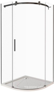 Душевое ограждение Good Door (BAS)  R-90-C-B, 90х90х195 см, одностворчатое, четверть круга, стекло прозрач. профиль черный ZZ Good Door GALAXY ГЛ00016