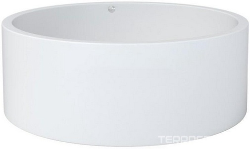 Ванна 2000хh710мм, круглая,отдельност, литой камень S-Sense, поверхн. матовая, регулир.опоры, нажим.слив цв.хром в компл.,  ZZ Salini Isola 101111M / хром