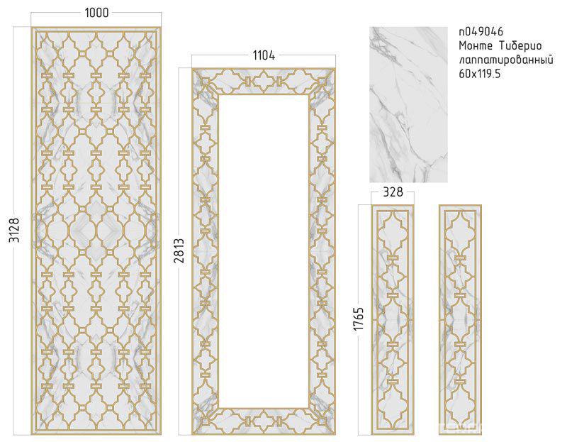 Керамогранит Kerama Marazzi Монте Тиберио Панно Ликата 100х313 Комбинированный, фото 3