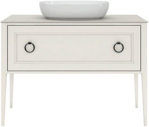 Тумба PLAZA Classic, напольная 120 см, 1 выдвижной ящик + 1 внутренний ящик, высота 810 мм, цв.белый XX