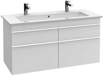 Тумба 1153хh590х502мм, д/рак 1200мм, (4 выдв.отдел., 4 контейн.д/акс, 2+4 стекл.разделит,креп.в комп.),(ручк.хр.цв.DH белый глянц), ZZ Villeroy & Boch Venticello A92901DH