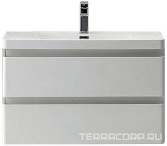 База под раковину 900х480хh500мм, подвесная с двумя выкатными ящиками, с доводчиками (цв. Bianco Lucido),  ZZ BelBagno Energia-N ENERGIA-N-900-2C-SO-BL