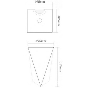 Раковина прямоугольная напольная  SL-4009, 49.5x48.5x85.5 см, цв. белый, ZZ SantiLine SantiLine SL-4009