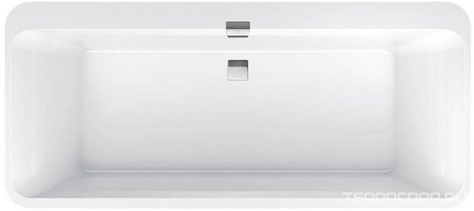 Ванна 1800х800хh450(620)мм, отдельностоящая, (кварил цв.96 star white), (слив-перелив, крышки цв.белый и хром в компл.,),  Excellence Duo ZZ Villeroy & Boch Squaro UBQ180SQE9W2V-96