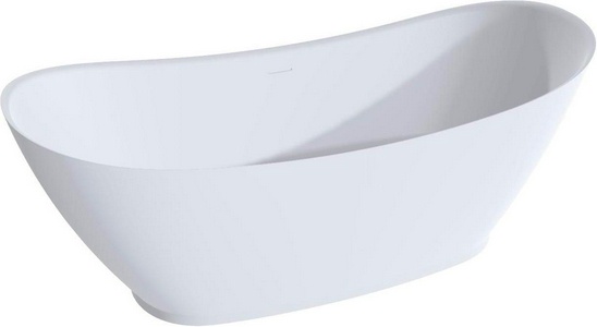 Ванна 1860х805хh720мм, отдельностоящая, литой камень S-Sense, глянцевый, цв.белый, донный клапан "Up&Down" в цвет ванны,  185 Salini Noemi 101811G