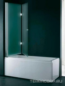 Штора на ванну складная 2-х секционная, 1200х1450мм, крепление слева (стекло текстурное Punto 6мм, фурнит.цв.хром), ZZ Cezares Verona VERONA-V-21-120-P-Cr-L