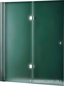 Штора на ванну складная 2-х секционная, 1200х1450мм, крепление слева (стекло текстурное Punto 6мм, фурнит.цв.хром), ZZ Cezares Verona VERONA-V-21-120-P-Cr-L