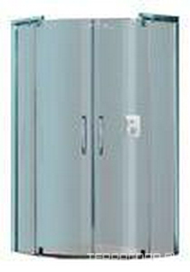 Дверь распаш. двустворч. с неподв. сегментами 900х900хh21889мм, проф. цв.матов.серебро, стекло 6мм прозр. Anti-Plague,  pure 5-угол. ZZ Huppe Huppe Refresh 9P1301 087 322