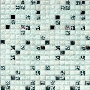 Мозаика Bonaparte Мозаика стеклянная Crystal white  (15x15x8) 30x30 Комбинированный 