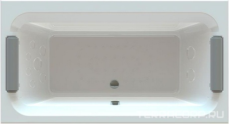 Ванна акриловая "ХЕЛЬГА-CHROME", 1850х1000 на каркасе, подголовник-2шт, ГМ4, НМ2, СМ7, контроллер 200, слив-перелив в комплекте, БЕЗ панели ZZ