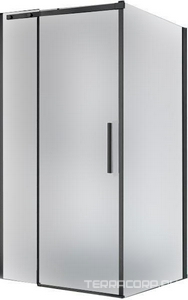Душевое ограждение 1400x900х1950мм, прямоуг., сдвижная дверь, боковая стенка, правая/левая, (стекло прозрачн.8мм, фурн.цв.черный), Acqua ZZ BelBagno ACQUA ACQUA-AH-1-140/90-C-NERO