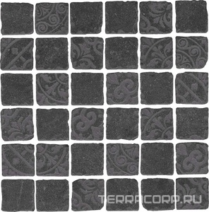 Керамогранит Kerama Marazzi Про Фьюче  черный мозаика дек. SAB+BR (гр.) 30x30 ZZ Серый 