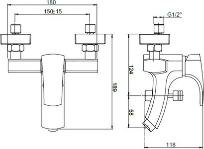 Смеситель для ванны, (цв.хром),  ZZ Paini Angel ANCR111 новый артикул    / ANCR111LMKM