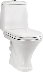 Унитаз-компакт "" люкс, крышка сиденье без микролифта (термопласт), 1 режим.арматура, косой выход ,крепеж в комплекте, белый Sanita Аттика WC.CC/Attica/2-T/WHT.G/S1 (ATCSACC01060713)