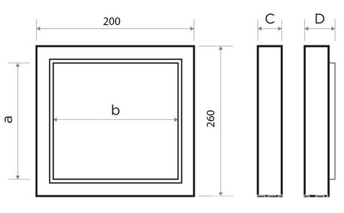 Люк сантехнический ревизионный  26(в)*20(ш) см, открывание нажатием, ключ для регулировки в комплекте ZZ Люкер AL-KR AL-KR 26/20