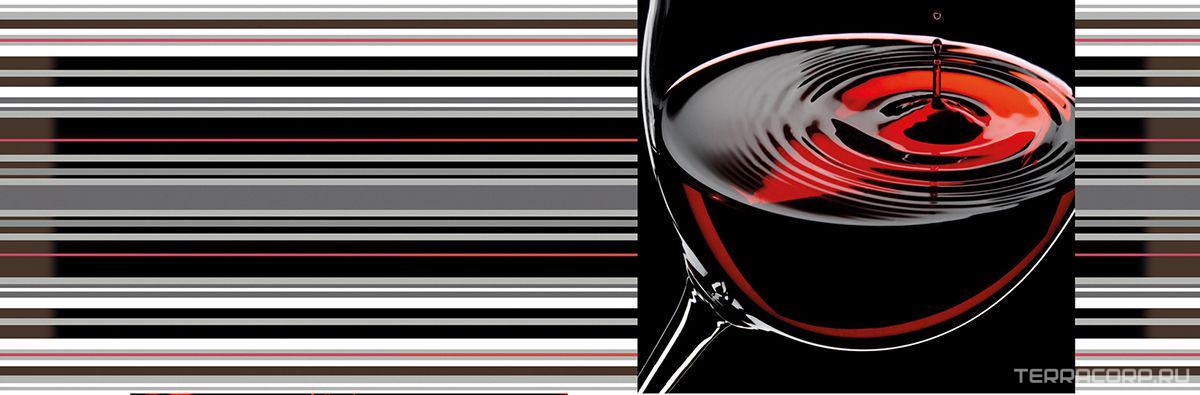 Керамическая плитка Absolut Keramika Aure Dec. Red Wine 02 15x45 Комбинированный, фото 3