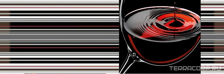 Керамическая плитка Absolut Keramika Aure Dec. Red Wine 02 15x45 Комбинированный 