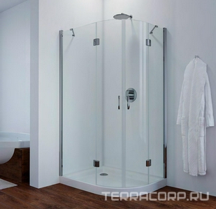 Душевое ограждение , 120*90*1900 мм, петли слева, профиль хром, стекло прозрачное, БЕЗ поддона ZZ Vegas Glass AFS-F AFS-F 120*90 08 01 лев.