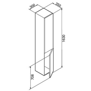 Шкаф-колонна подвесная, 350x300x1630 мм, петли справа, цвет белый глянец ZZ AMPM Gem M90CHR0306WG