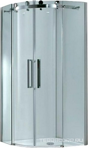 Душевой уголок 1000х1000хh1950мм,1/4 круга,R550мм,две раздвиж.двери,два неподв.сигмента,вход 500мм,(стекло прозрачное,6мм,фурнит.цв.хром), ZZ Cezares Stylus STYLUS-R-2-100-C-Cr