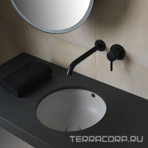 Раковина встраиваемая в столешницу снизу, 40х40хh12,5см, без отв./д смес., (креп.скобы в компл.),  ZZ Ceramica Cielo Enjoy EJLASPT Gloss White