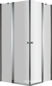 Душевой уголок 1000х1000хh1950мм, квадрантый, 2 распашн. двери с 2-мя неподв.сегментами, (стекло прозр. 6мм, фурнит. цв.хром),  ZZ Cezares Elena ELENA-A-22-100-C-Cr