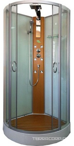 Кабина с гидромассажем  F90 grey, 900x900x2000 мм, передние стекла - серые, задняя стенка-матовое стекло, без крыши, поддон +настил в комплекте ZZ Graham Graham F 90 grey