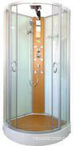 Кабина с гидромассажем  F90 grey, 900x900x2000 мм, передние стекла - серые, задняя стенка-матовое стекло, без крыши, поддон +настил в комплекте ZZ Graham Graham F 90 grey