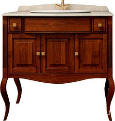 Тумба напольная Лаура 100, 1000*930*540 мм,  БЕЗ раковины Лаура или раков.ном. 12882, мраморной плиты, цвет светлый орех с патин.ХХ