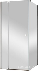 Душ.огражд.прямоуг. 900х1000хh1950мм, распаш.дверь с неподв.сегм. 900мм(вход595мм) и бок.стенкой, Правое/Левое, (ст.прозр.,8мм, фурн/хром), Valvola ZZ