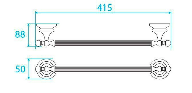 Полотенцедержатель 40см (цв.хром),  ZZ Cezares Olimp OLIMP-TH05-01-M