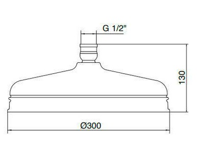 Душ верхний, стационарный "Классика", лейка d 30см  (цв.бронза), 3M ZZ 3M Showers & Thermostat RTBR123 UU