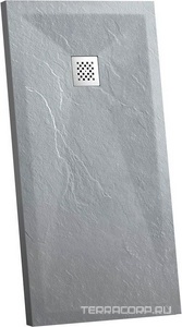 Поддон для душа 1000х800хh25мм, прямоугольный, крышка слива нерж.сталь в компл., без сифона арт. VSPH-D132,  (искуствен.камень. цв.серый), Vincea ZZ Vincea Универсал VST-4SR8010G