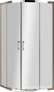 Душевой уголок 900х900хh1900мм, 1/4 круга R550, 2 сдвиж. дверцы с 2 неподв. сегментами, (стекло текстурн. Punto 6мм, фурн.цв.хром),  ZZ Cezares Eco ECO-O-R-2-90-P-Cr