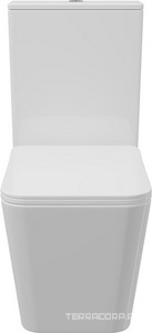 Унитаз-компакт напольный, безободковый, с бачком, 635х385мм, сиденье с микролифтом, крепеж в компл, (цв.белый глянц.),  Aqueduto Macio AQDSMAC10