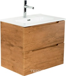База под раковину подвесная с 2 выкатными ящиками, 51х39хh51,5см, без раковины, (цв.Rovere Nature), Etna 39 ZZ