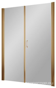 Дверь в нишу , 130x190 см, правая, распашная с неподвижным элементом, профиль бронза, стекло сатин ZZ Vegas Glass EP-F-2 EP-F-2 0130 05 10 прав.