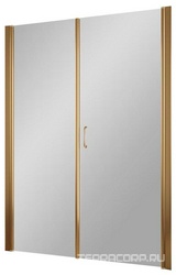 Дверь в нишу EP-F-2, 130x190 см, правая, распашная с неподвижным элементом, профиль бронза, стекло сатин ZZ