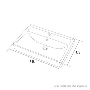 Раковина 55 см, для тумбы  ZZ Iddis Carlow 0045500i28